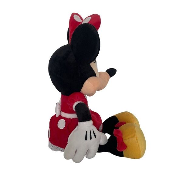 Disney Minnie Mouse Plush Doll 18" Stuffed Toy Red Velvet Lace Dress Bow Yellow - Picture 4 of 7